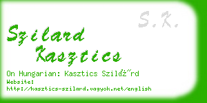 szilard kasztics business card